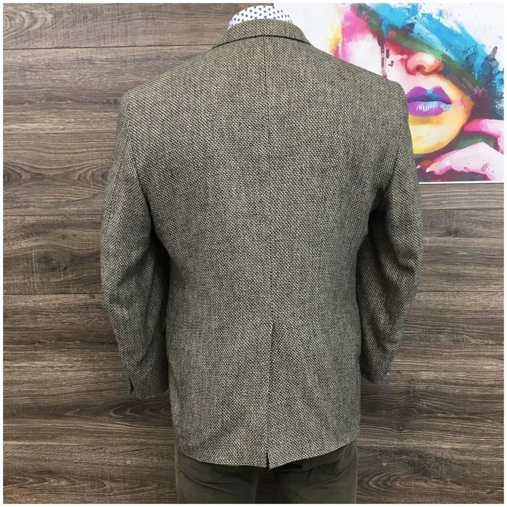 VINTAGE‎ STAFFORD Mens Blazer Sport Coat Casual Jacket Size 46R Knit Wool Suit